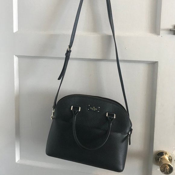 Kate Spade Black Leather Handbag+Crossbody Purse - Picture 4 of 8